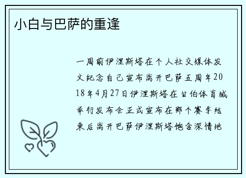 小白与巴萨的重逢